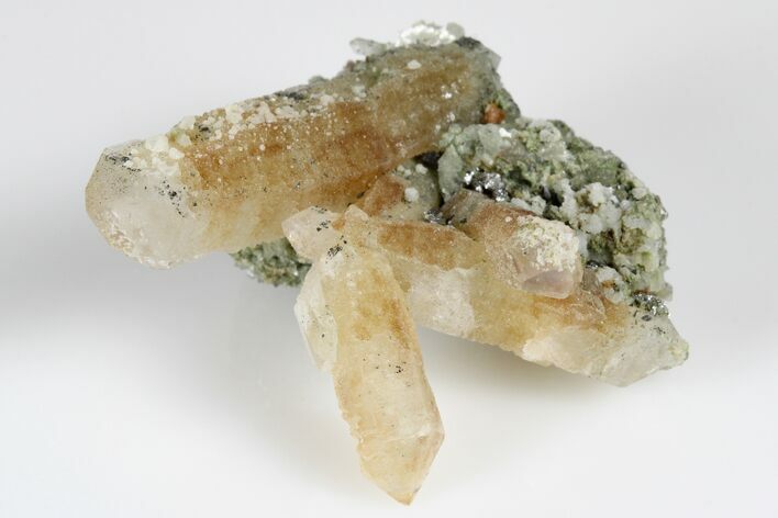 Quartz Crystal Cluster with Calcite & Loellingite -Inner Mongolia #180313